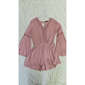 Pink Dusty Rose Boho Romper Size L